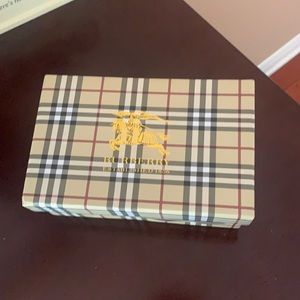 Burberry tie and handkerchief and button